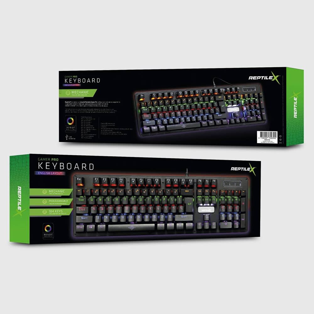 TECLADO GAMER MECANICO REPTILEX 104 TECLAS USB 2.0 RX00182