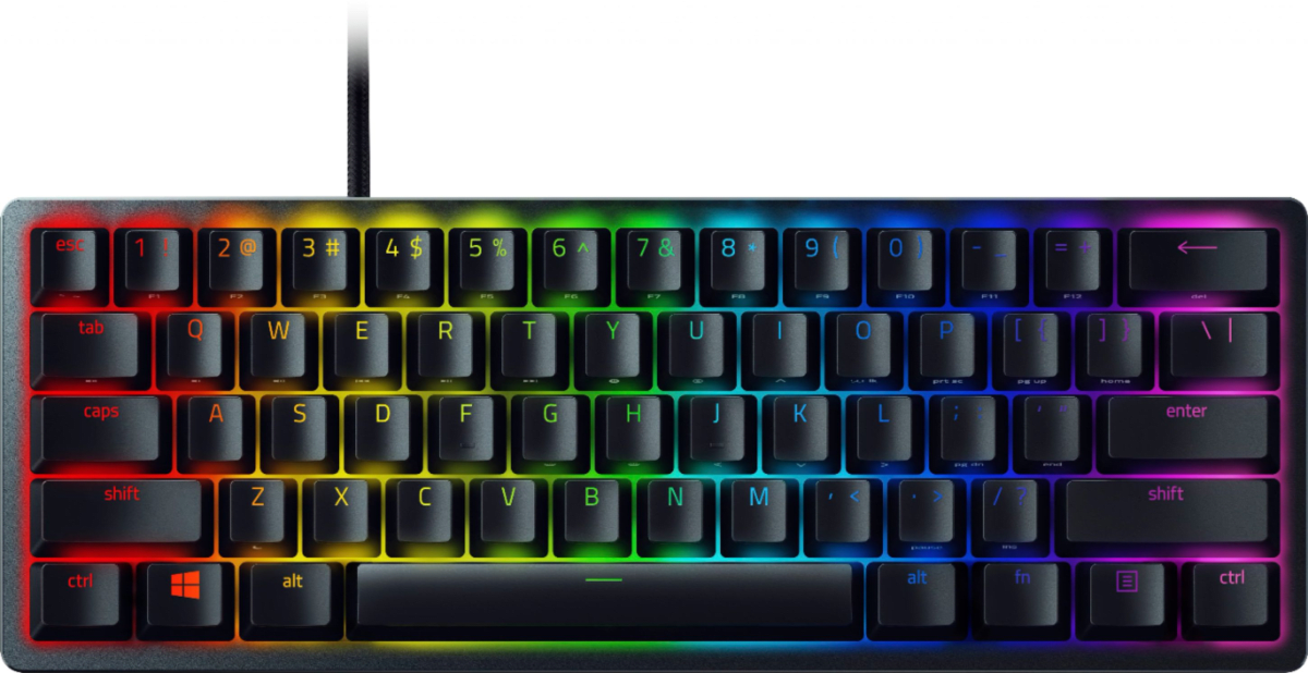 TECLADO GAMER RAZER HUNTSMAN MINI 60% SWITCHES RAZER PURPLE CHROMA RGB 0