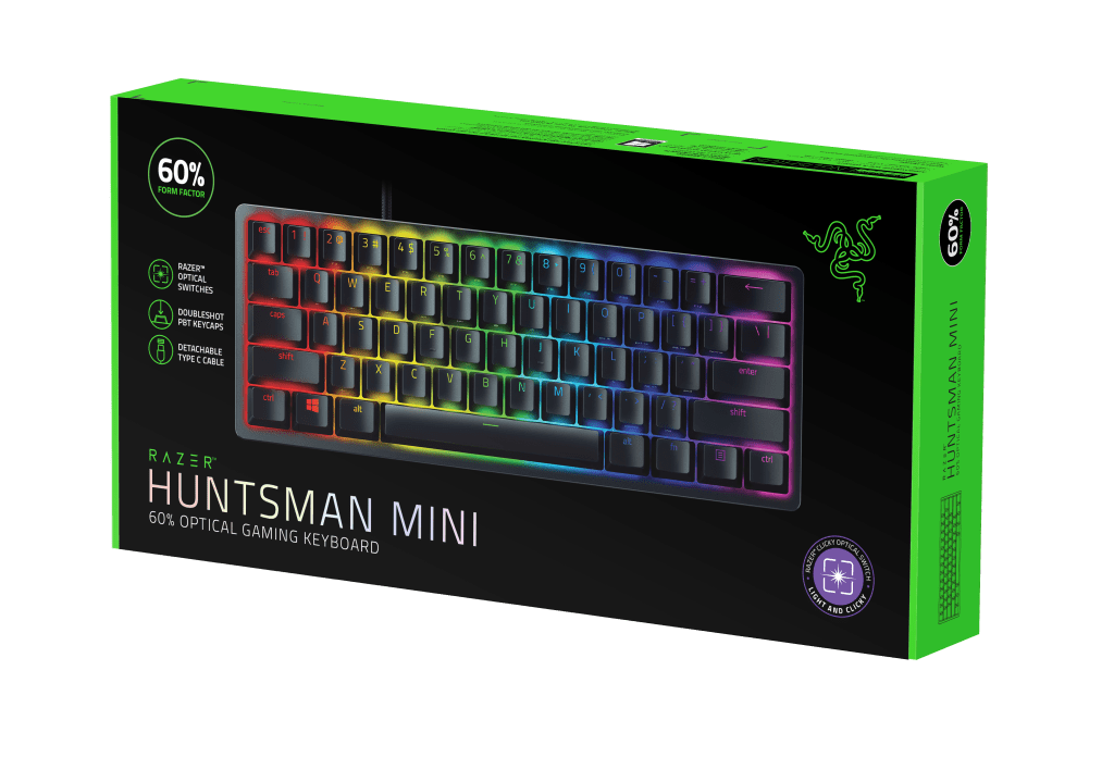 TECLADO GAMER RAZER HUNTSMAN MINI 60% SWITCHES RAZER PURPLE CHROMA RGB2