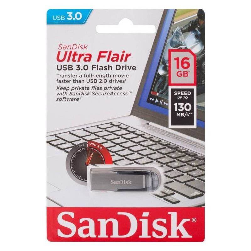 PENDRIVE SANDISK 16 GB USB 3.0 ULTRA FLAIR 0