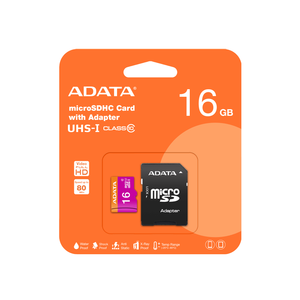 TARJETA SD ADATA 16GB SDHC UHS-I FHD 1080P RE-ASDH16GUICL10-R2