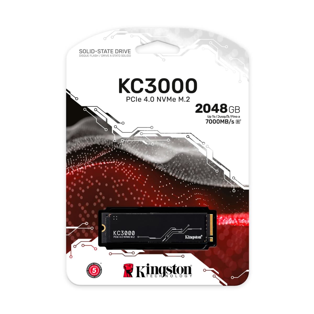 UNIDAD SSD KINGSTON KC3000 2TB M.2 2280 PCIe 4X4 NVME LEC 7000 MB/s ESC 7000 MB/s 0