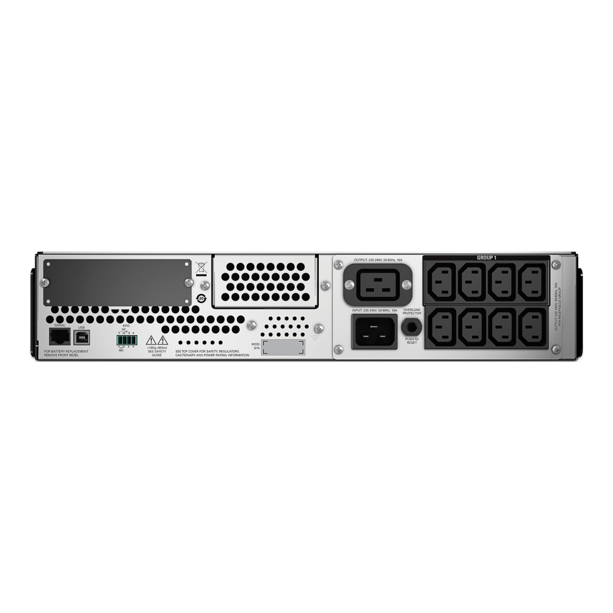 UPS APC SMART UPS 3000VA 2700W RS-232 USB LCD RM 2U 230V INTERACTIVA USB MONTAJE EN BASTIDOR2