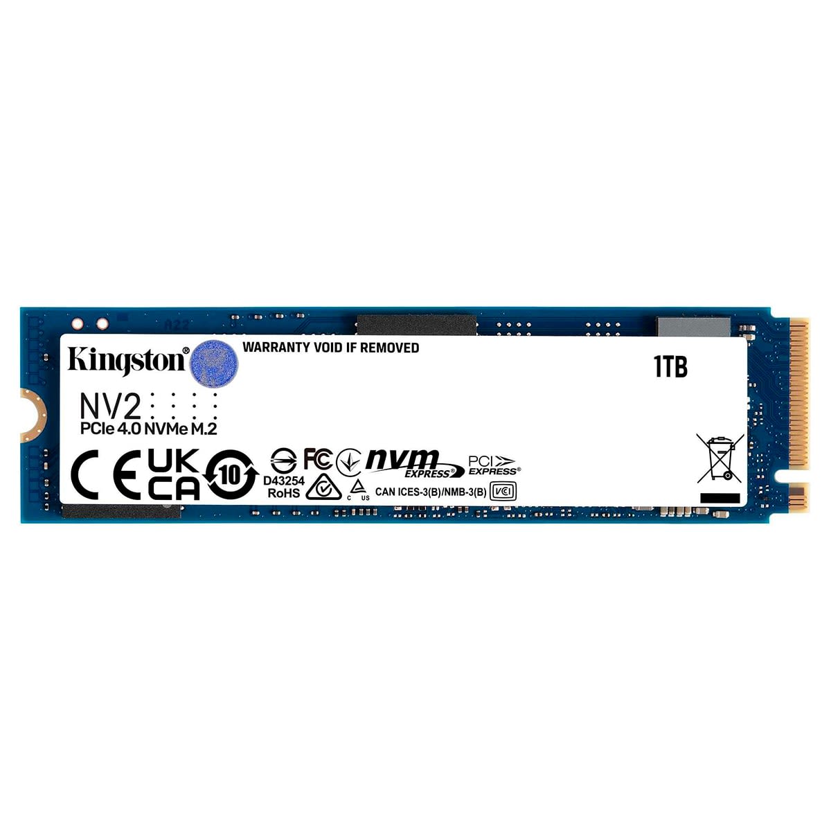 Disco de Estado Sólido Kingston NV2, 1TB NVMe, PCIe 4.0, Lectura 3500 MB/s Escritura 2100 MB/s 0