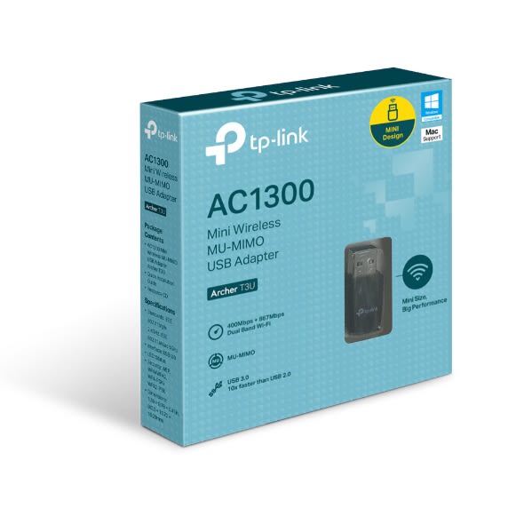 Adaptador USB inalámbrico TP-Link Archer T3U MU-MIMO AC1300 Banda Dual2
