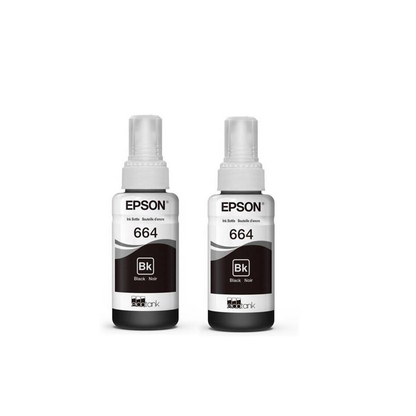 Pack X2 Botellas De Tinta Epson T664 Para L110 / L120 / L220 / L350 70Ml 4000 Páginas Negro 0