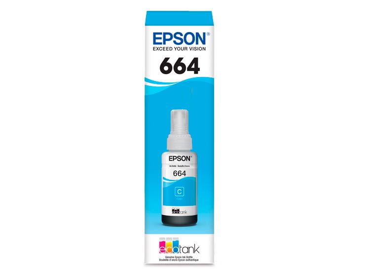 Botella De Tinta Epson T664 Para L200/L110/L355 6500 Páginas 70Ml Cyan 0