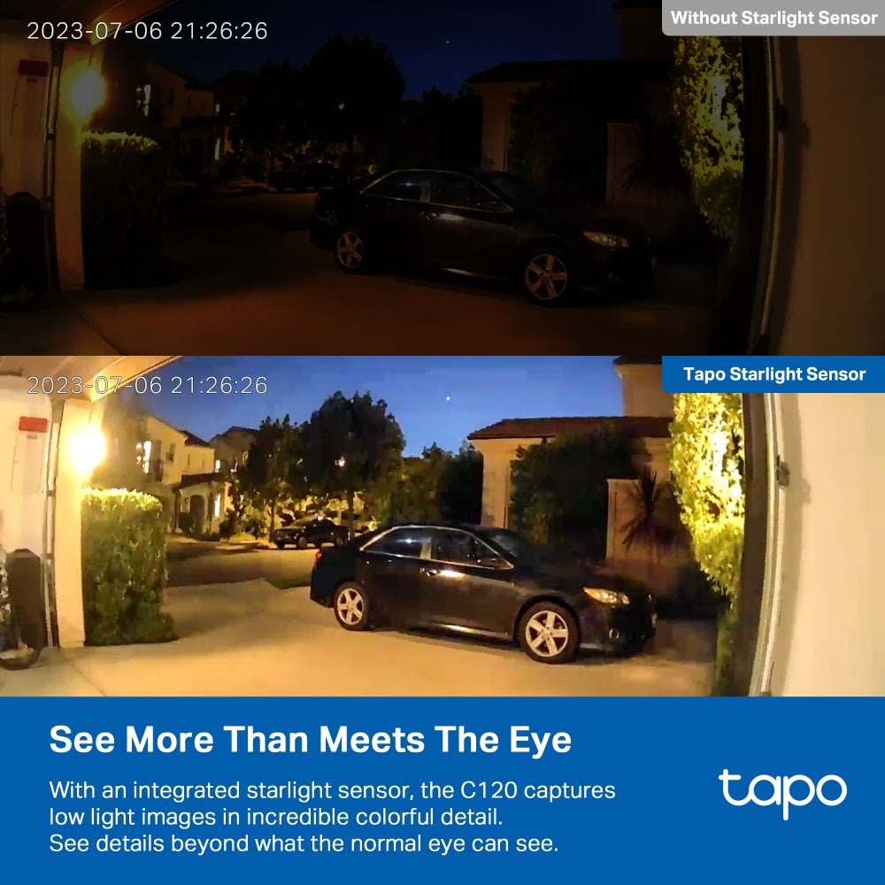 Cámara de Vigilancia TP-Link Tapo C120 Wi-Fi Infrarrojo Invisible Detección IA 2k QHD6