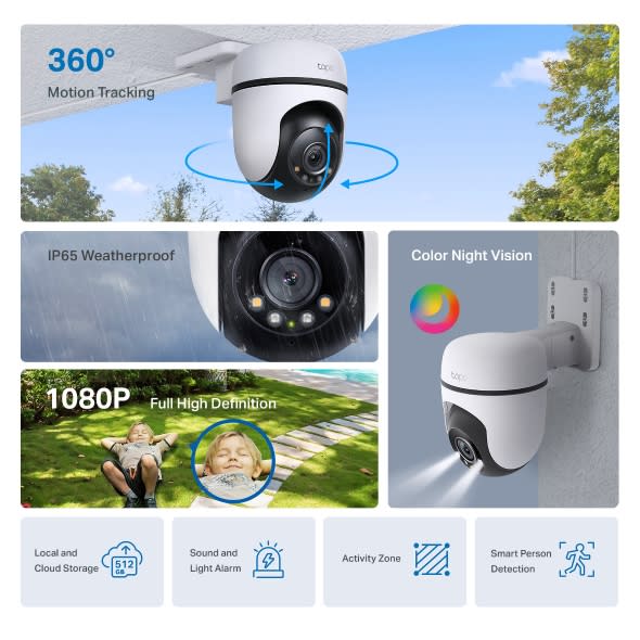 Cámara de Vigilancia TP-Link Tapo C500 Wi-Fi 360° Exteriores Detección IA FHD 1080p IP656