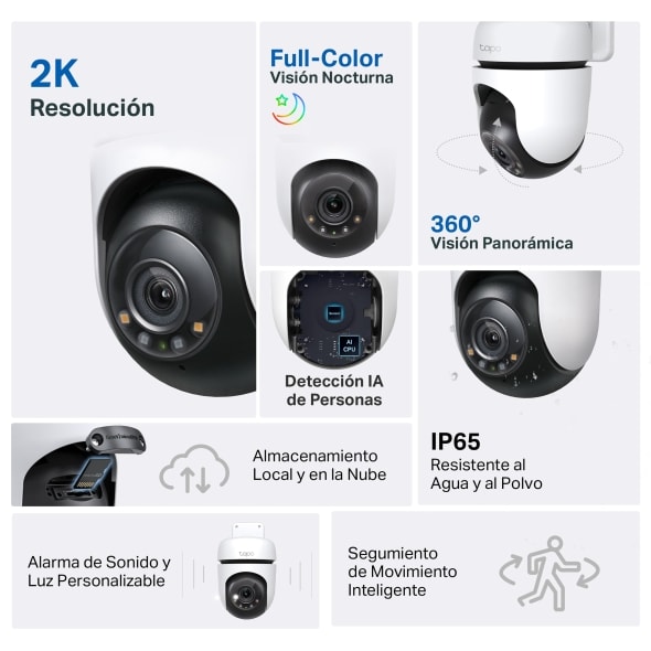 Cámara inteligente Tp-link Tapo C510W Wi-Fi 360º 2k IP657
