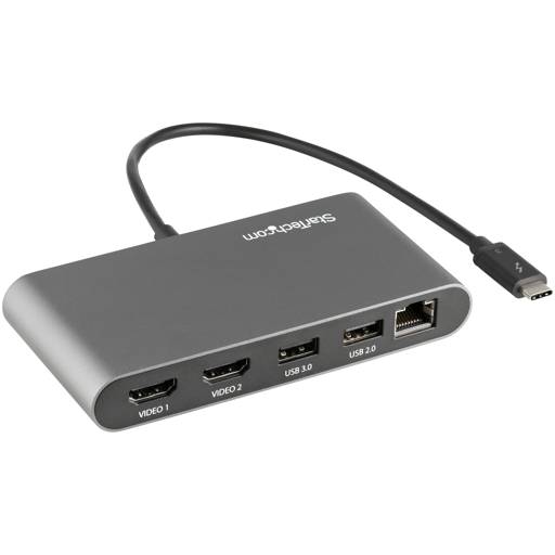 MINI DOCKING STATION STARTECH.COM THUNDERBOLT 3 USB 3.0 x2 HDMI x2 4K 60HZ RJ-45 GIGABIT3
