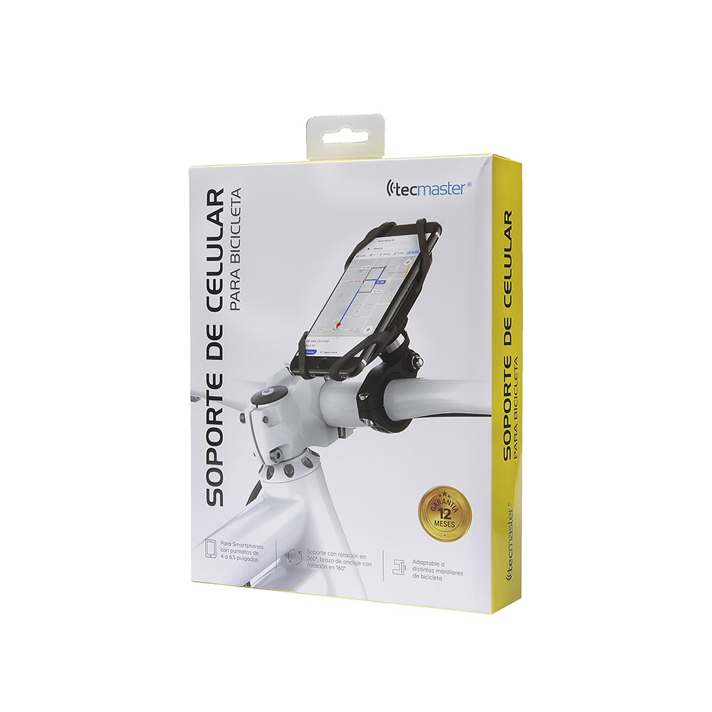 SOPORTE DE CELULAR PARA BICICLETA 360° HASTA 1KG TM-700501 0