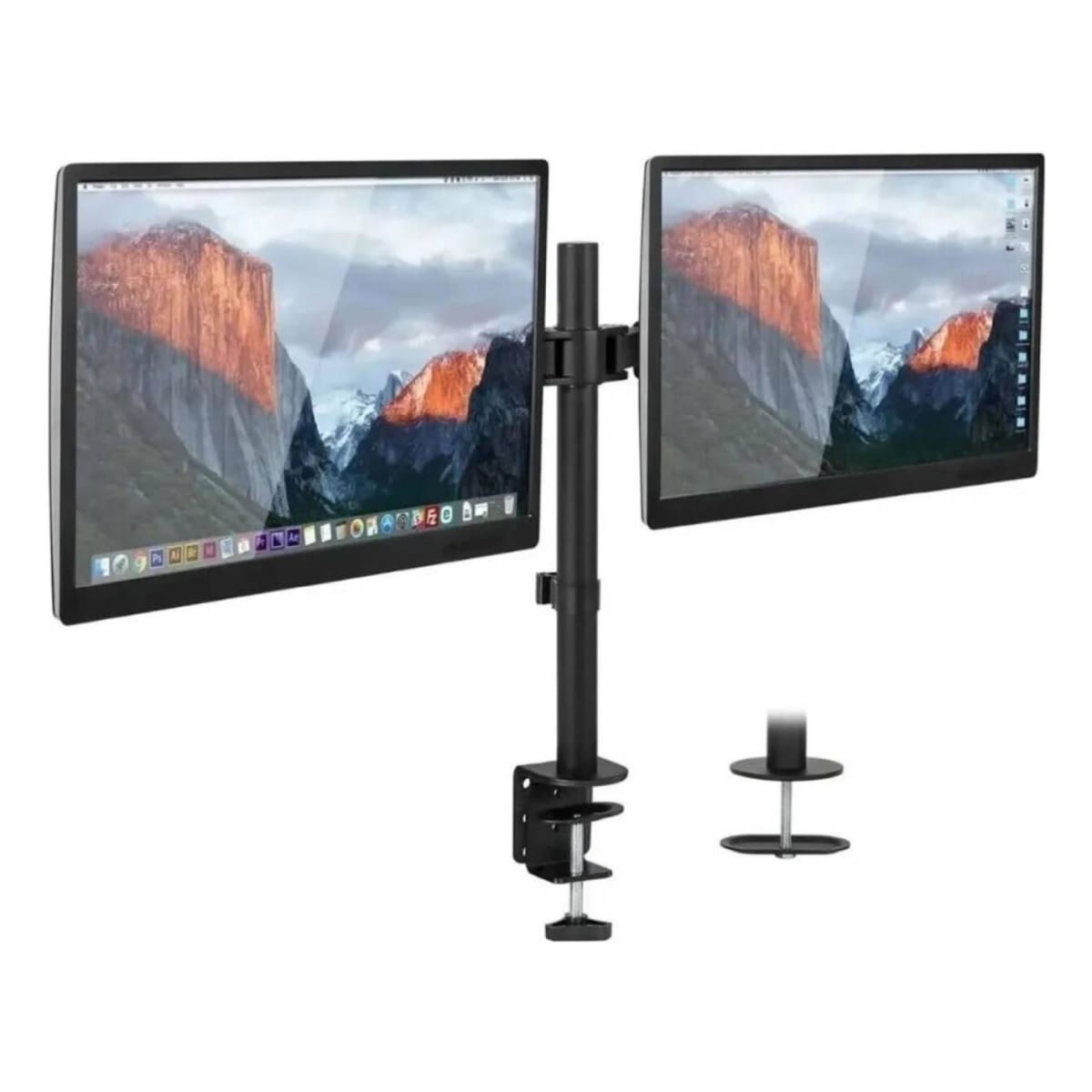 SOPORTE MONITOR DOBLE BRAZO DE 13 A 27 PULGADAS 8KG Gir 180° Rot 360°2