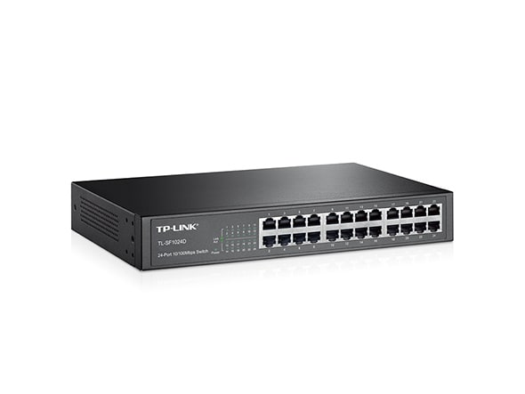 Switch TP-LINK TL-SF1024D 24 Puertos 10/100Mbps Auto MDI/MDIX Rackeable3