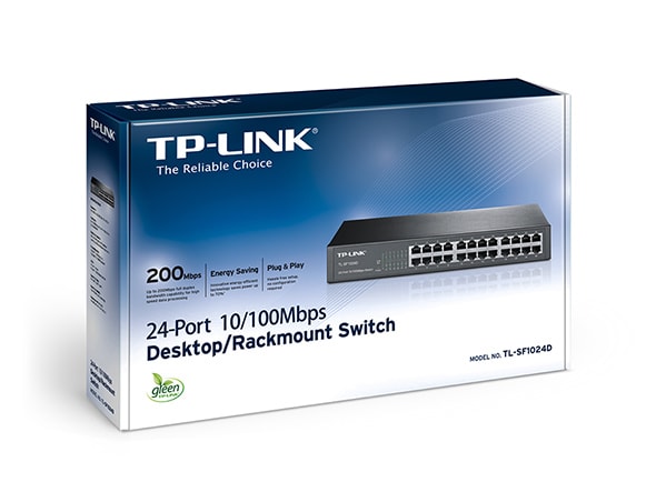 Switch TP-LINK TL-SF1024D 24 Puertos 10/100Mbps Auto MDI/MDIX Rackeable2