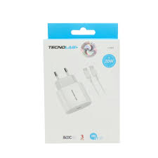 CARGADOR DE CELULAR TECNOLAB CABLE USB-C USB-C 1 METRO 20W 3A TL4642