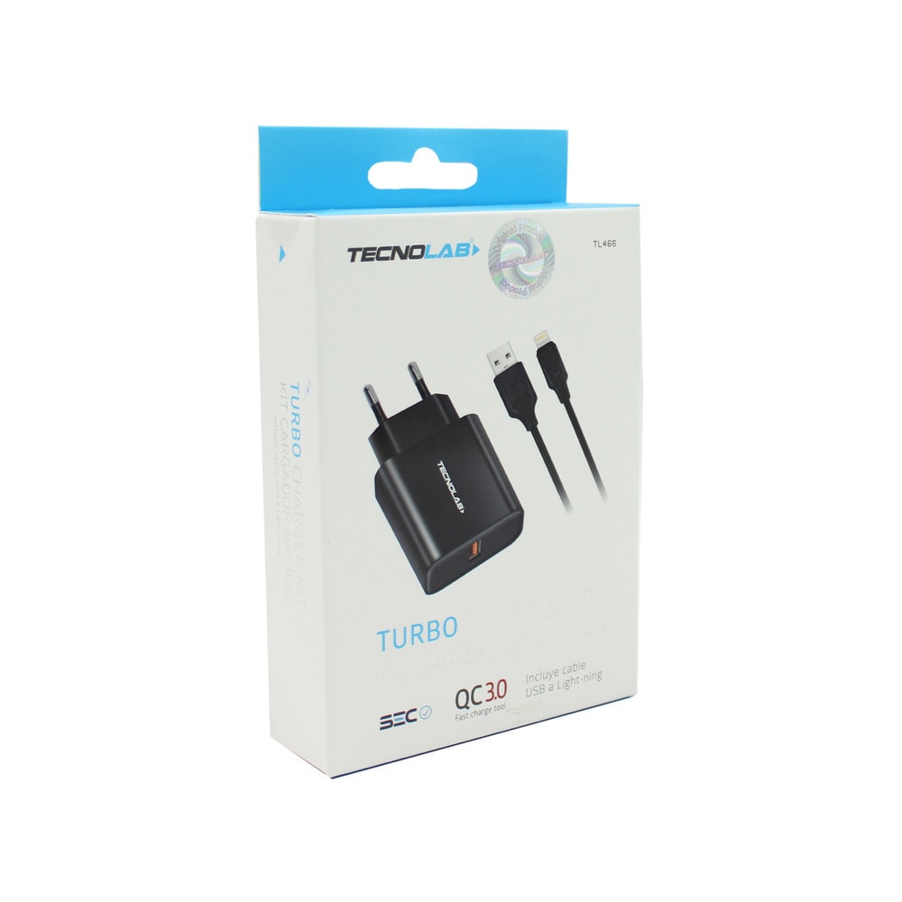 CARAGADOR LIGHTNING TECNOLAB QC 3.0 18W TL4662