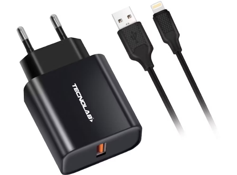 CARAGADOR LIGHTNING TECNOLAB QC 3.0 18W TL466 0