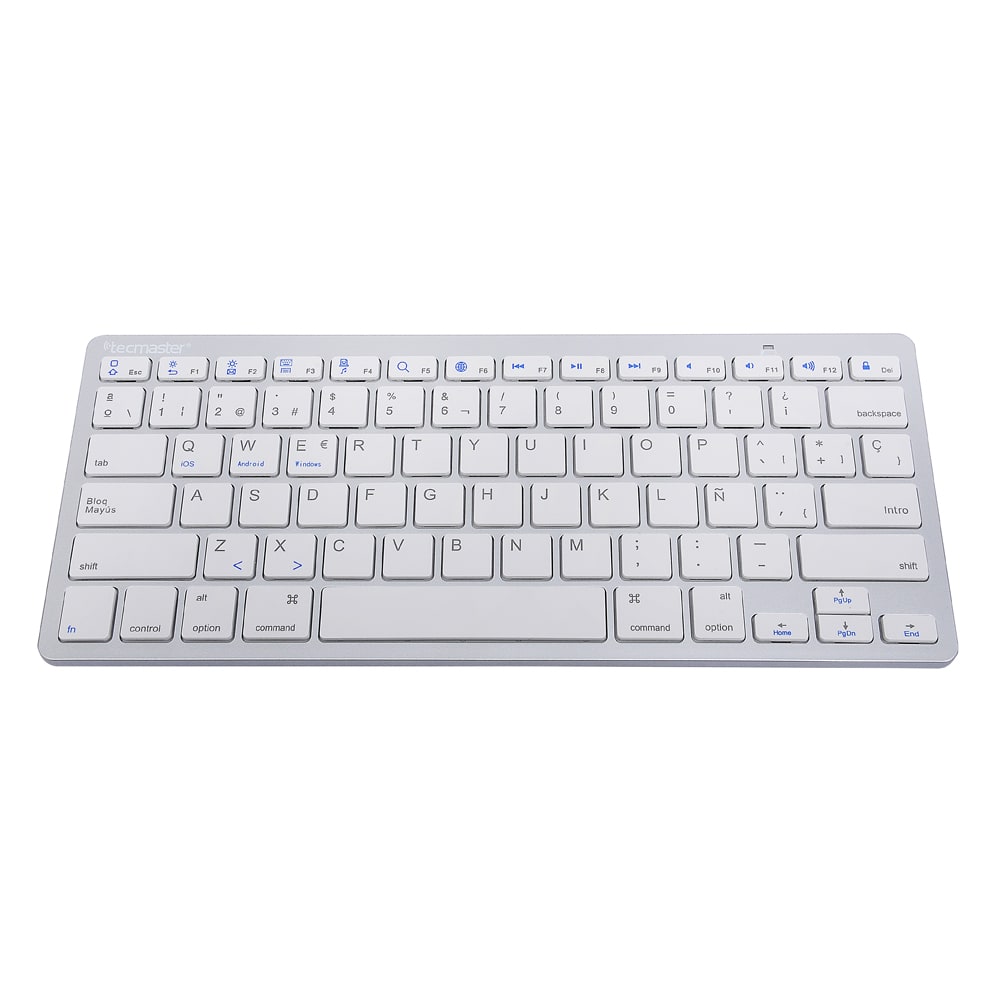 TECLADO MINI BLUETOOTH TECMASTER BT 5.0 160H 2 X PILAS AAA BLANCO3