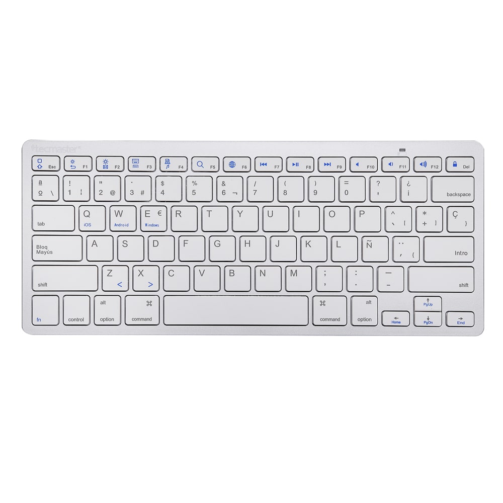 TECLADO MINI BLUETOOTH TECMASTER BT 5.0 160H 2 X PILAS AAA BLANCO 0