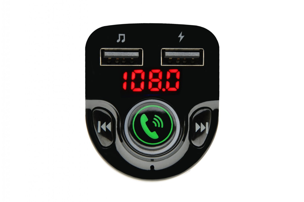 TRANSMISOR FM PARA AUTO TECMATER BT 5.0 MICRÓFONO USB 5V 3.1A TM-2005222