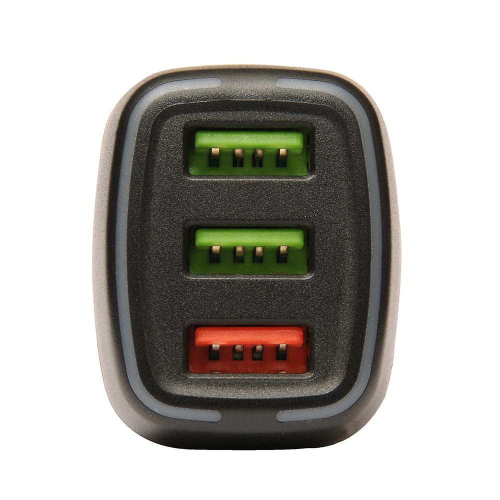 CARGADOR DE AUTO  TECMASTER 1 PUERTO QC 3.0 2 PUERTOS 2.4A 30W TOTAL TM-2005492