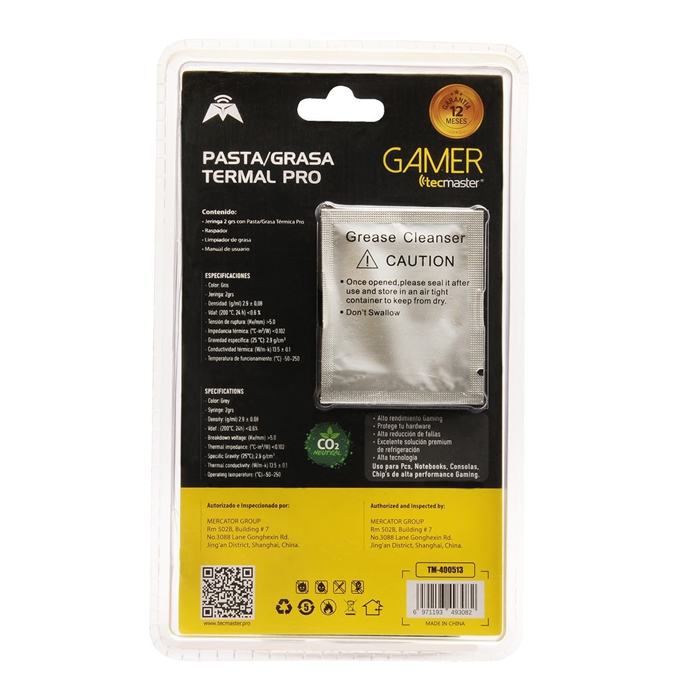 PASTA TÉRMICA GAMER PRO TECMASTER 2GR 13.5W/M.K3