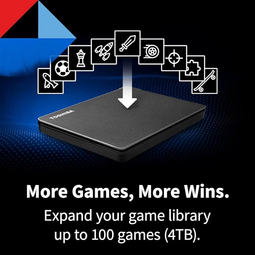 DISCO DURO EXTERNO TOSHIBA CANVIO GAMING 4TB USB 3.0 5GB/s3