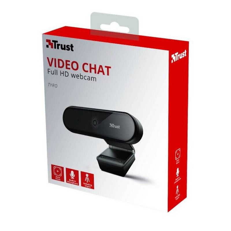 Cámara Web Trust Tyro Trípode Full Hd 1920X1080 C/Mic Usb 2.03