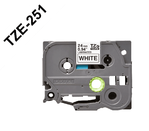 Cinta Laminada Brother Texto Negro Sobre Fondo Blanco Tze-2512