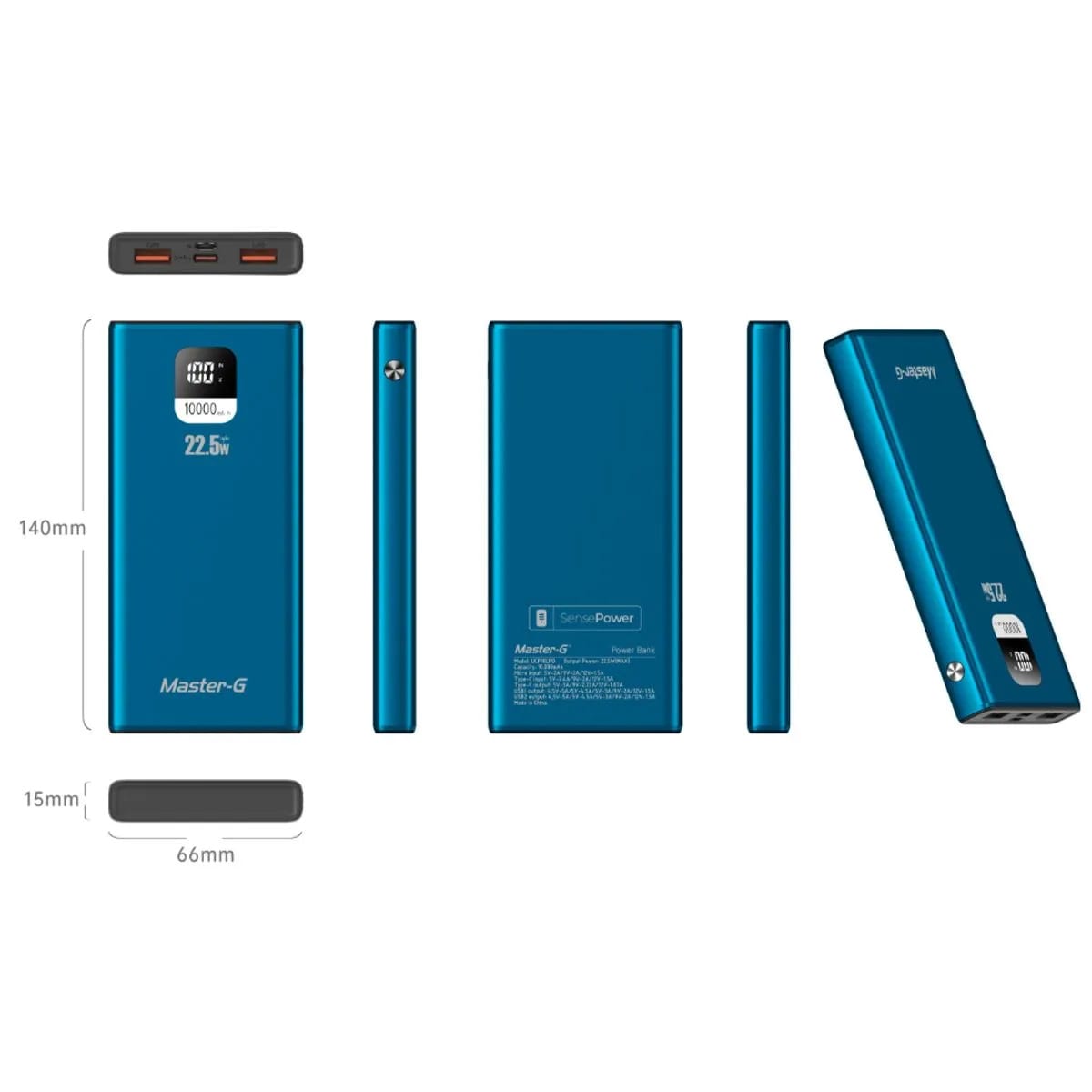Power Bank Master-G 10.000 Mah Pd 22.5W C/Cable Usb-C Ucp10Lpd4