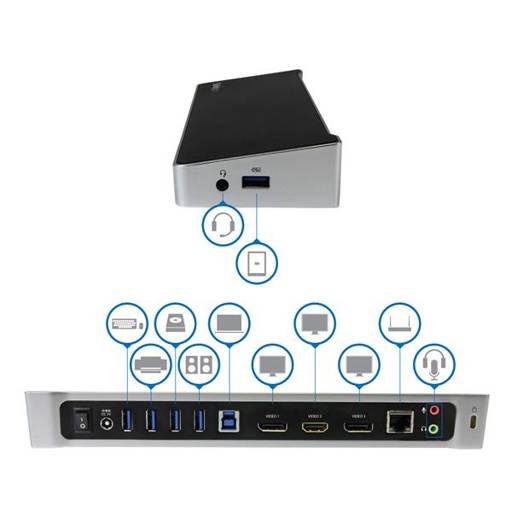 DOCKING STATION USB 3.0 HDMI x1 DP x2 USB 3.0 x4 RJ-45 GIGABIT9