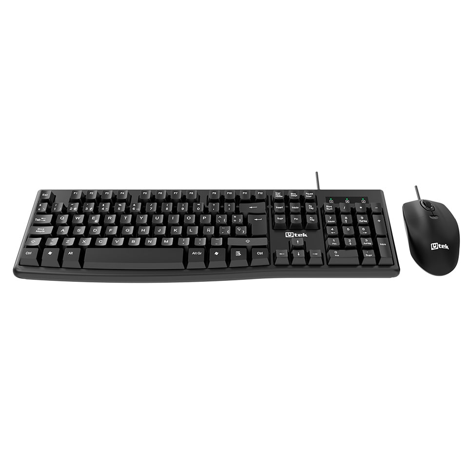 Kit Teclado Y Mouse Alámbrico Utek 1000Dpi 1.45 Metros Cable Ut-Ktd3204