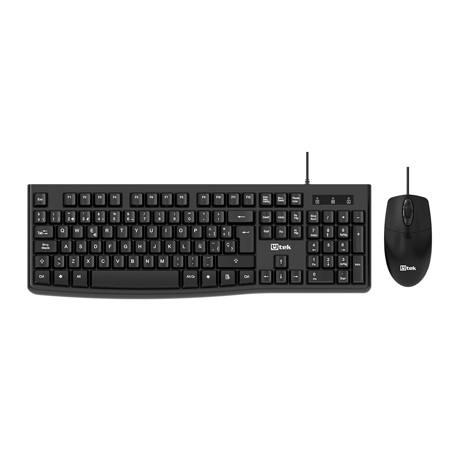 Kit Teclado Y Mouse Alámbrico Utek 1000Dpi 1.45 Metros Cable Ut-Ktd320 0