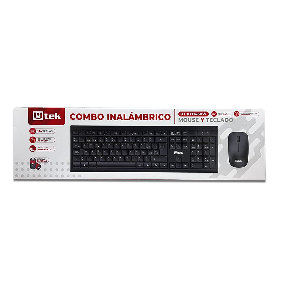 Kit De Teclado Y Mouse Inalámbrico Utek 1200Dpi Ut-Ktd450W2