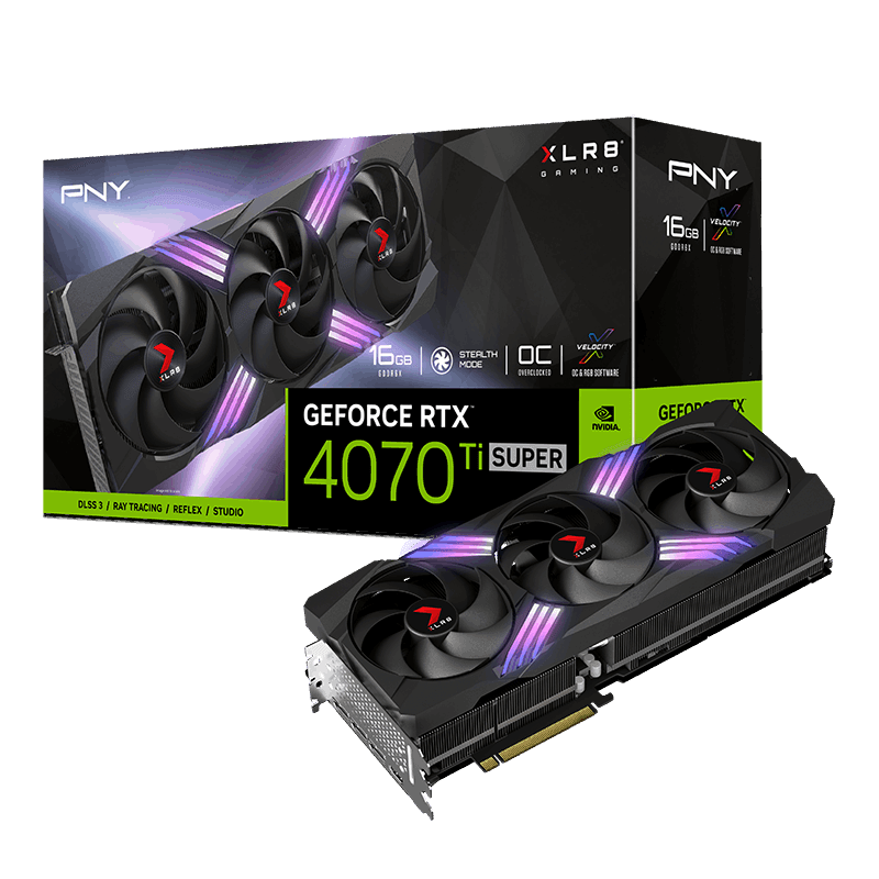 TARJETA DE VIDEO PNY NVIDIA GEFORCE RTX 4070 TI SUPER 16GB XLR8 16GB GDDR6X 3xDP HDMI PCI-e 4.0 0