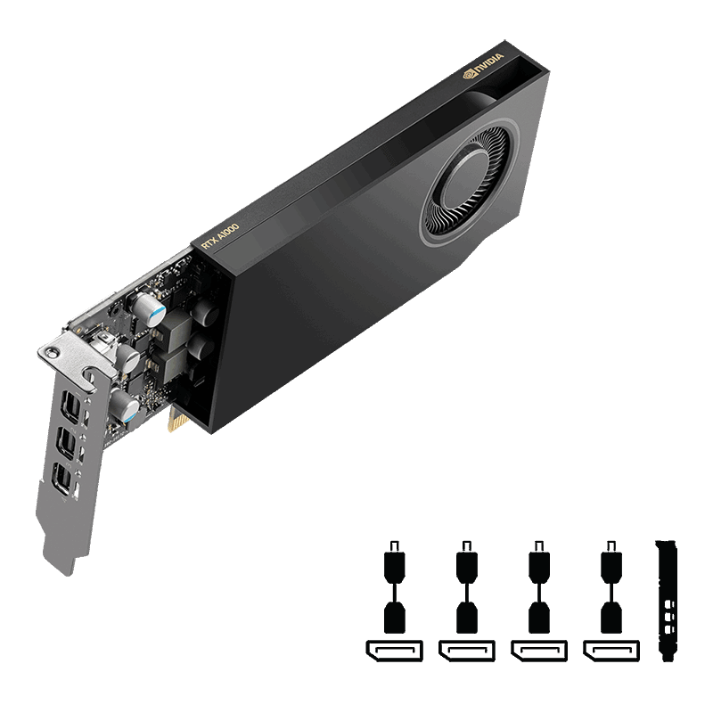 TARJETA DE VIDEO PNY NVIDIA RXT A1000 8GB GDDR6 4xDP PCI-e 4.07