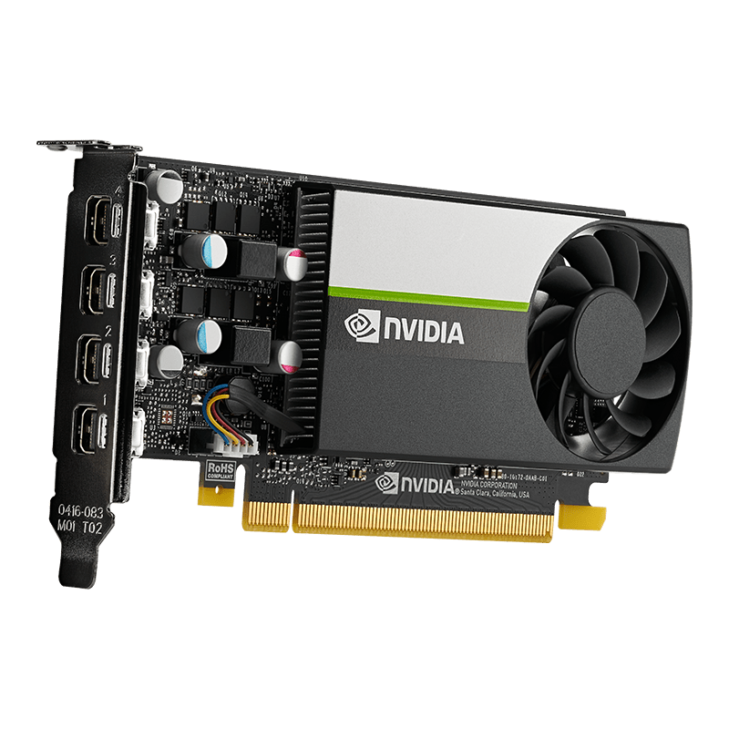 TARJETA DE VIDEO PNY NVIDIA QUADRO T1000 4GB GDDR6 128-BIT 4X mDP PCIe 3.0 x16 LOW PROFILE2
