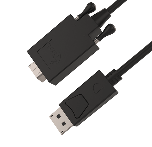 CABLE CONVERTIDOR CON CONECTOR DISPLAYPORT MACHO A VGA MACHO 1.8MTS RESOLUCIÓN 1920x1080p 0