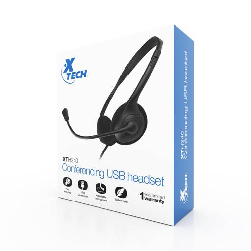 AUDIFONOS XTECH VIDEO CONFERENCIA 1.8 METROS C/MIC XTH-2402