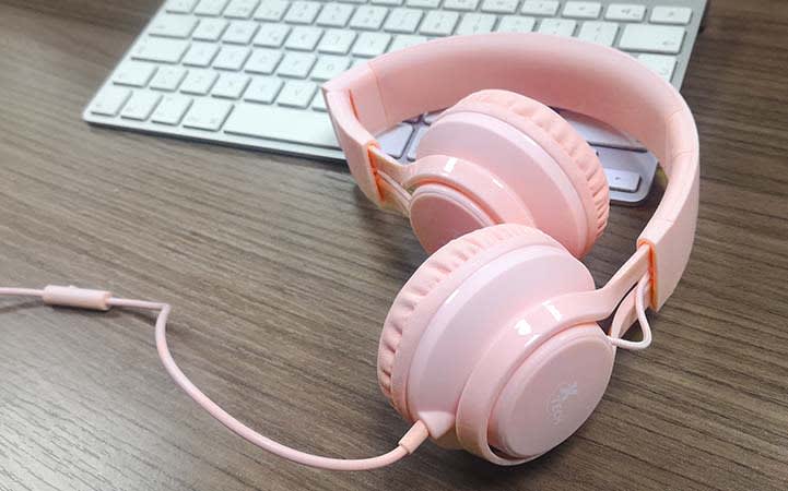 XTECH CUTIE KIDS WRD HEADPHONE W MIC VOL lIMIT PINK XTH-3555