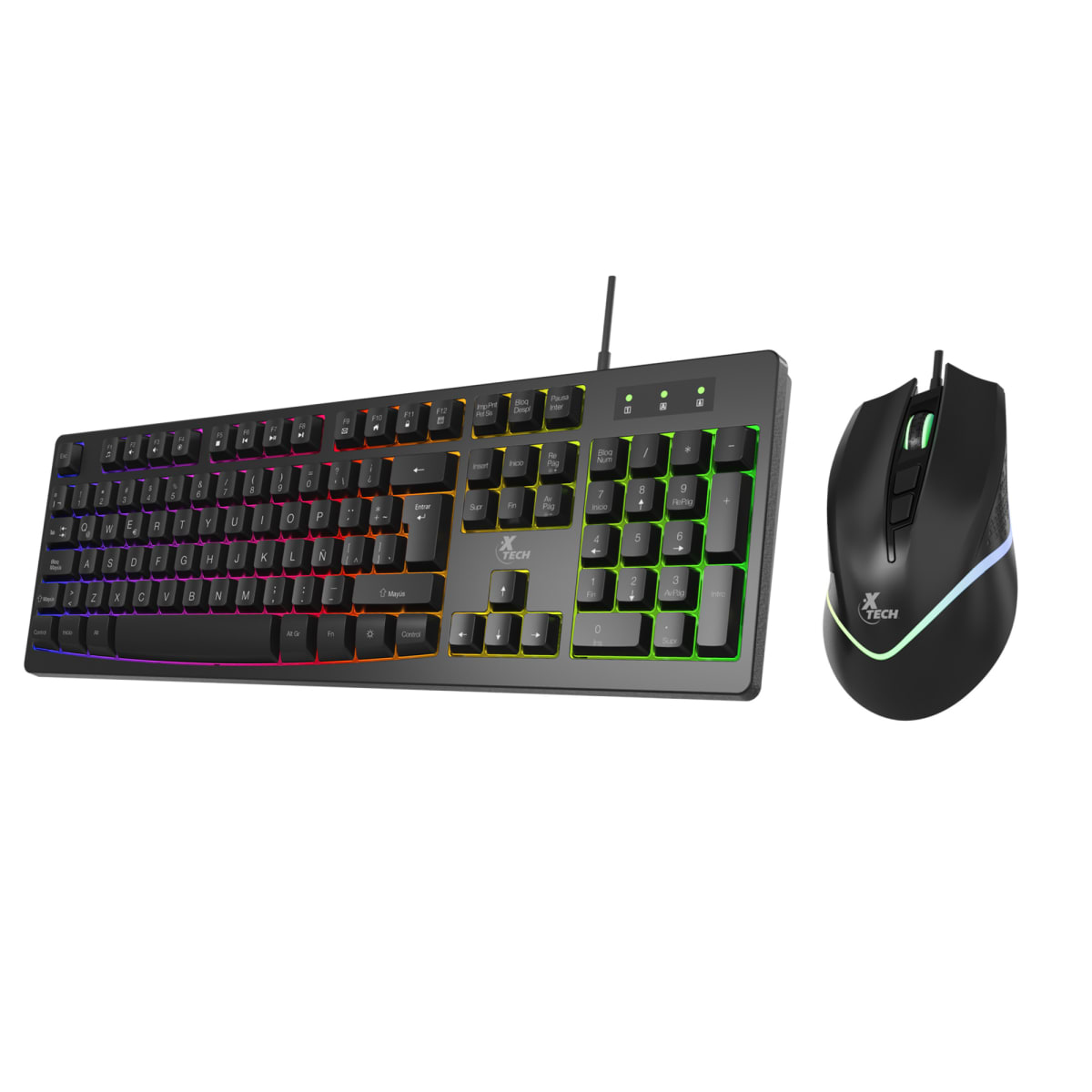 KIT TECLADO + MOUSE GAMER XTECH ANTEC RETROILUMINADO USB XTK-531S3