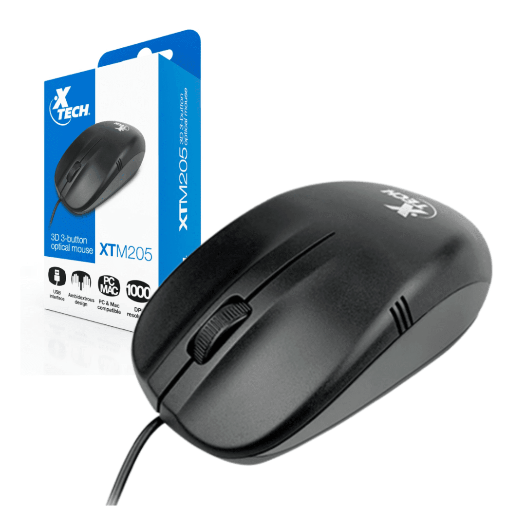 MOUSE ÓPTICO XTECH 1000DPI 3 BOTONES XTM-2052
