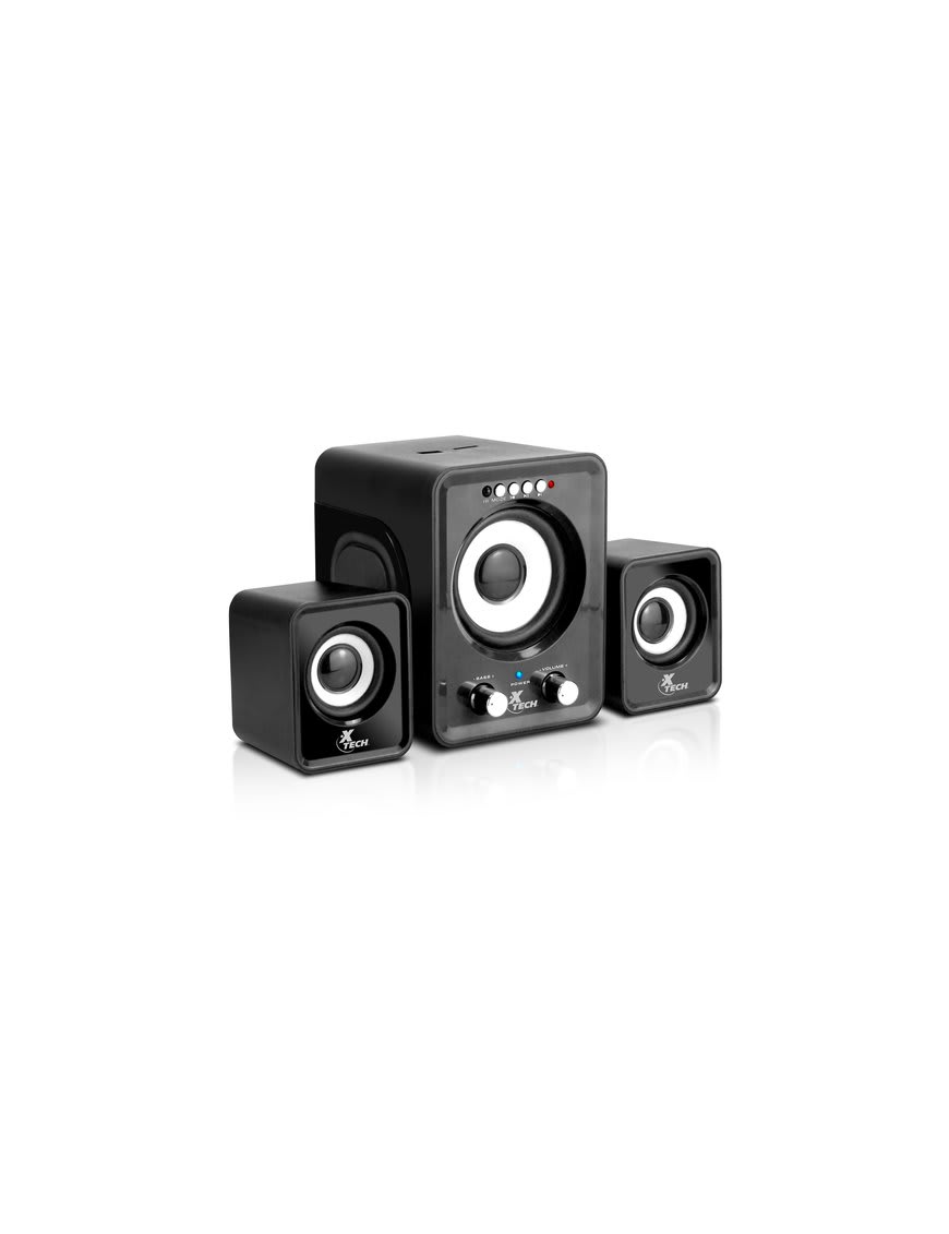 PARLANTES PARA PC XTECH XTS-375BK 2.1 CANALES JACK 3.5 MM USB LECTOR MICRO SD 6 WATTS 0