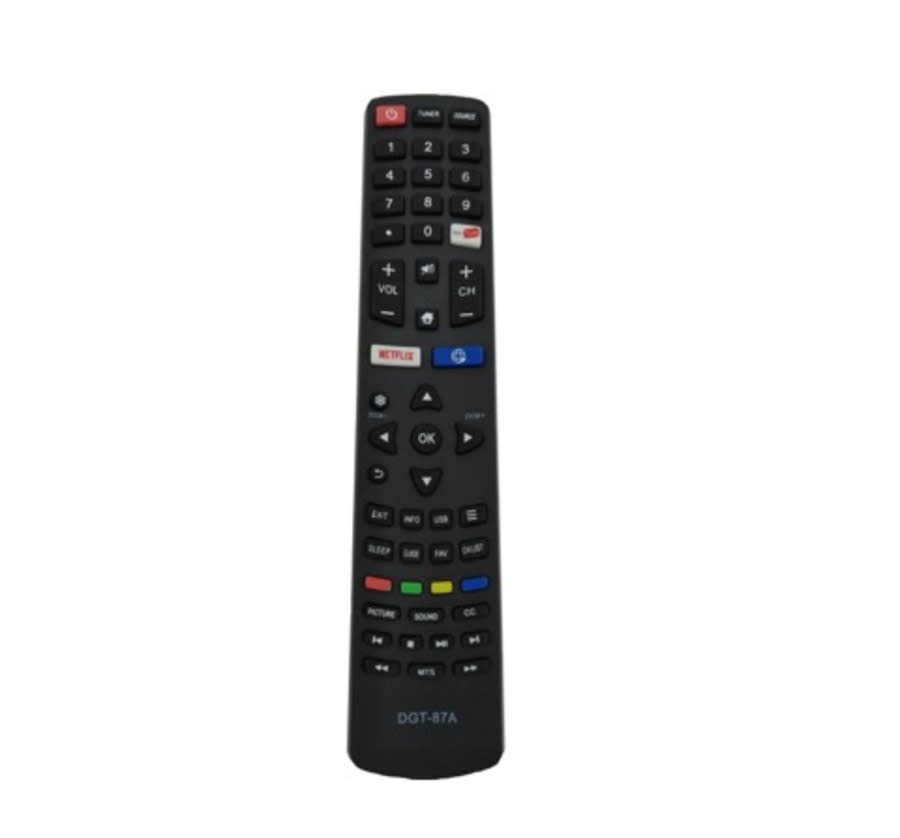 Control Remoto Compatible Con Smart Tv Recoo, Onn, Kioto, Master-G, Dgt-87A Negro