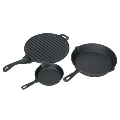Set 2 sartenes y plancha Fierro Fundido