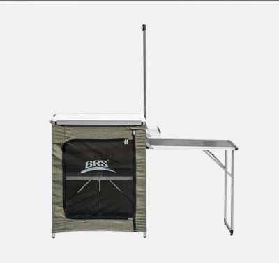 Mesa Plegable con tabla de corte y alacena