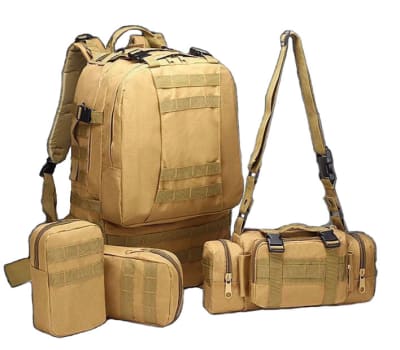 Mochila táctica 65 litros desmontable con 2 pouch y Banano