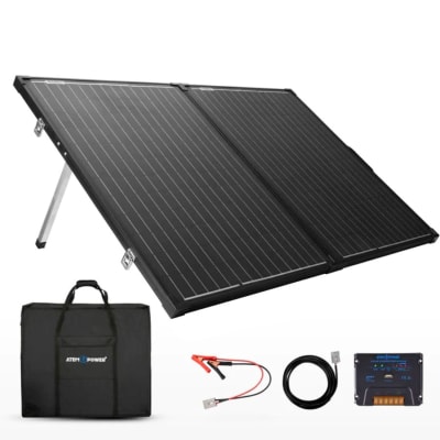 PANEL SOLAR PLEGABLE 100W con regulador de voltaje y cables
