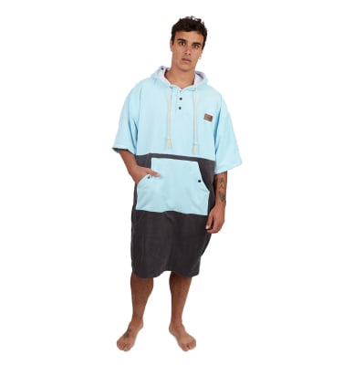 Poncho Terry Celeste Negro